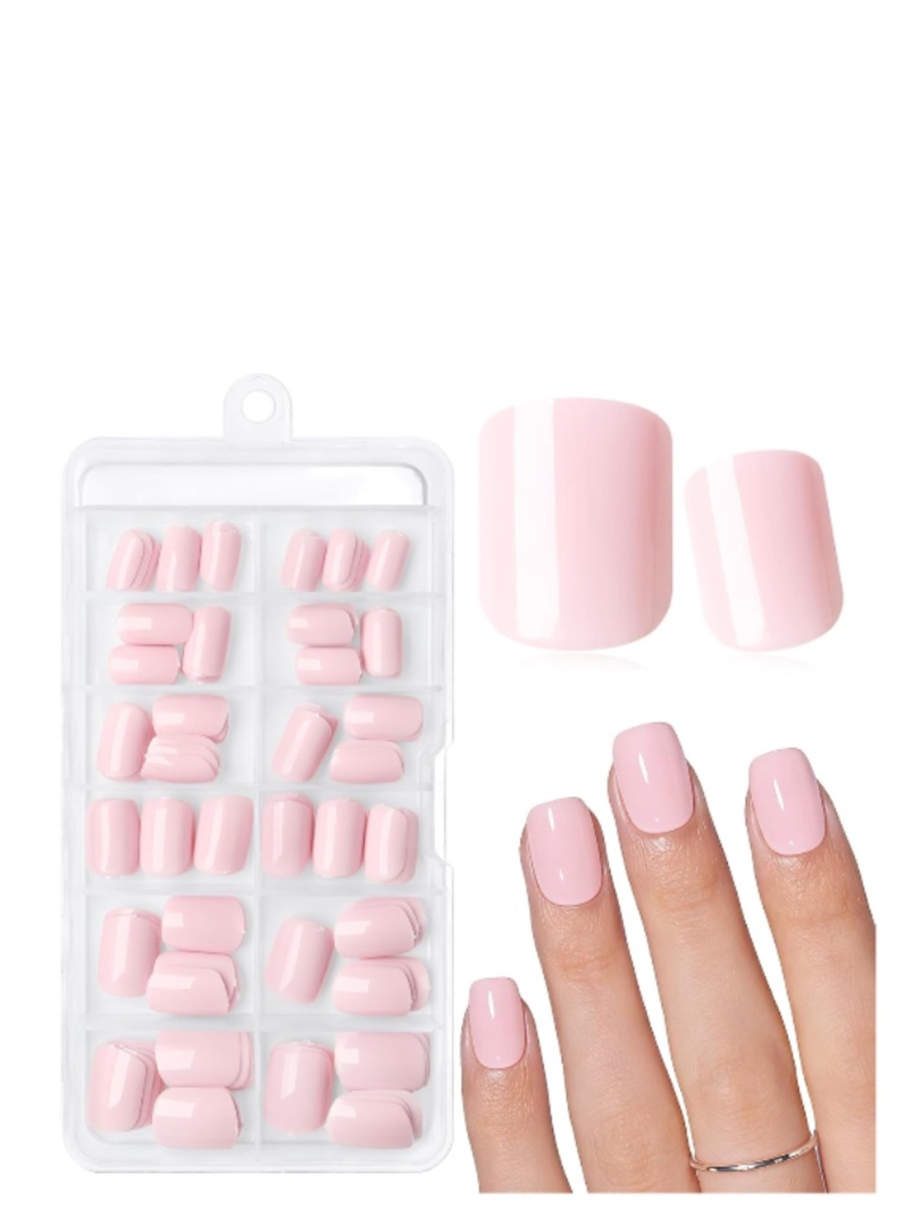 Light Pink Short Square Press On Nails